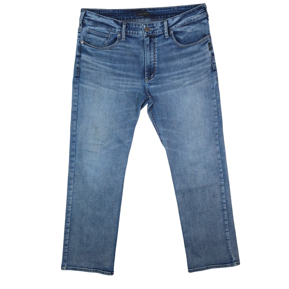 Silver Jeans Mens 36x30 Blue Grayson Easy Fit Straight Leg Stretch Denim